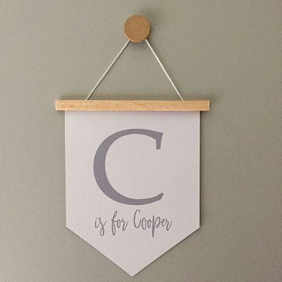 Alpha Letter (Grey) Personalised Banner
